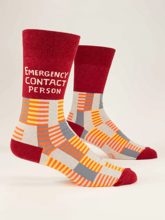 Emergency Contact Person Mens Crew Socks
