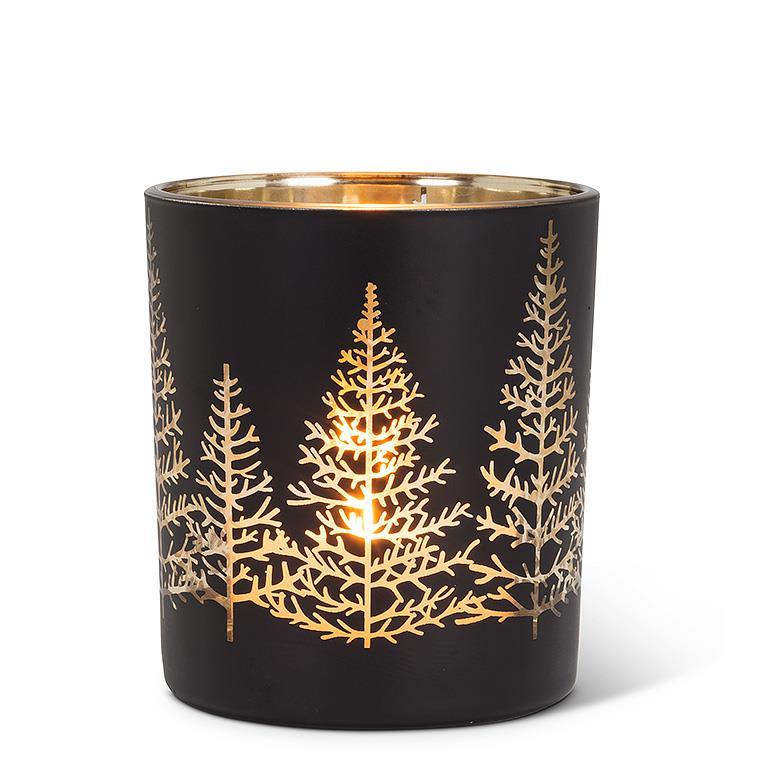 Tree Tea Light Holder Black and Gold
