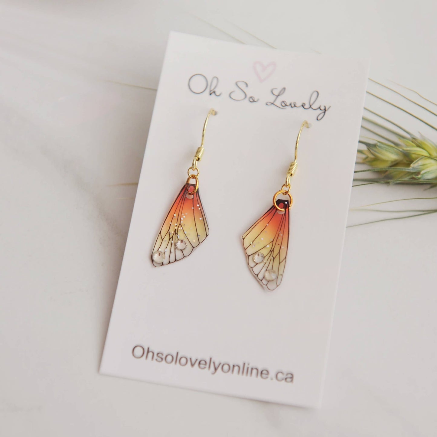 Sparkle Butterfly Wing Earrings