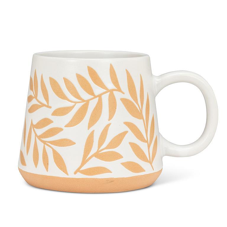 Oversized Mug with Leaves - 17 oz