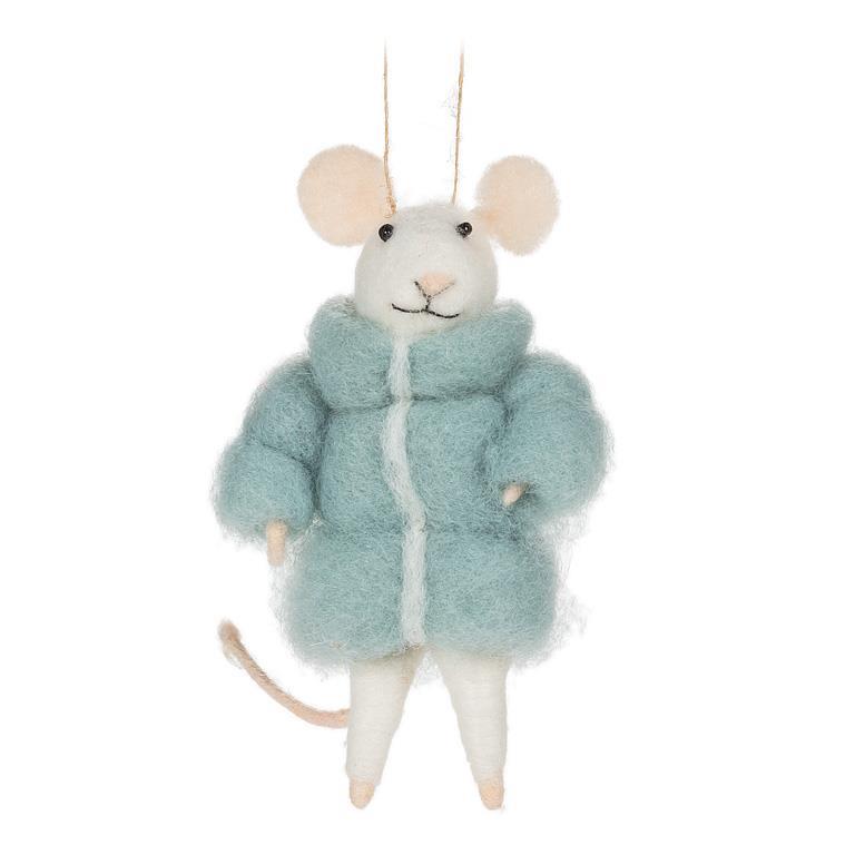 Mouse in Puffy Parka Blue