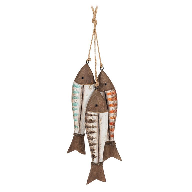Wooden Catch of 3 Fish Ornament