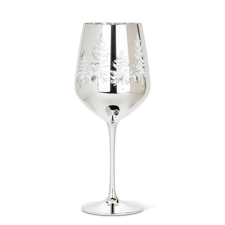 WInter Trees wine glass