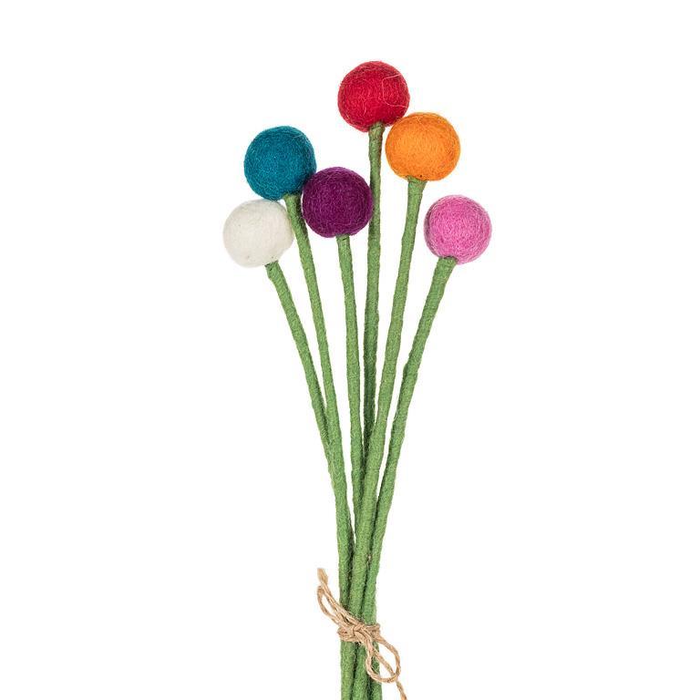 Pom Pom Felt Flower Stem