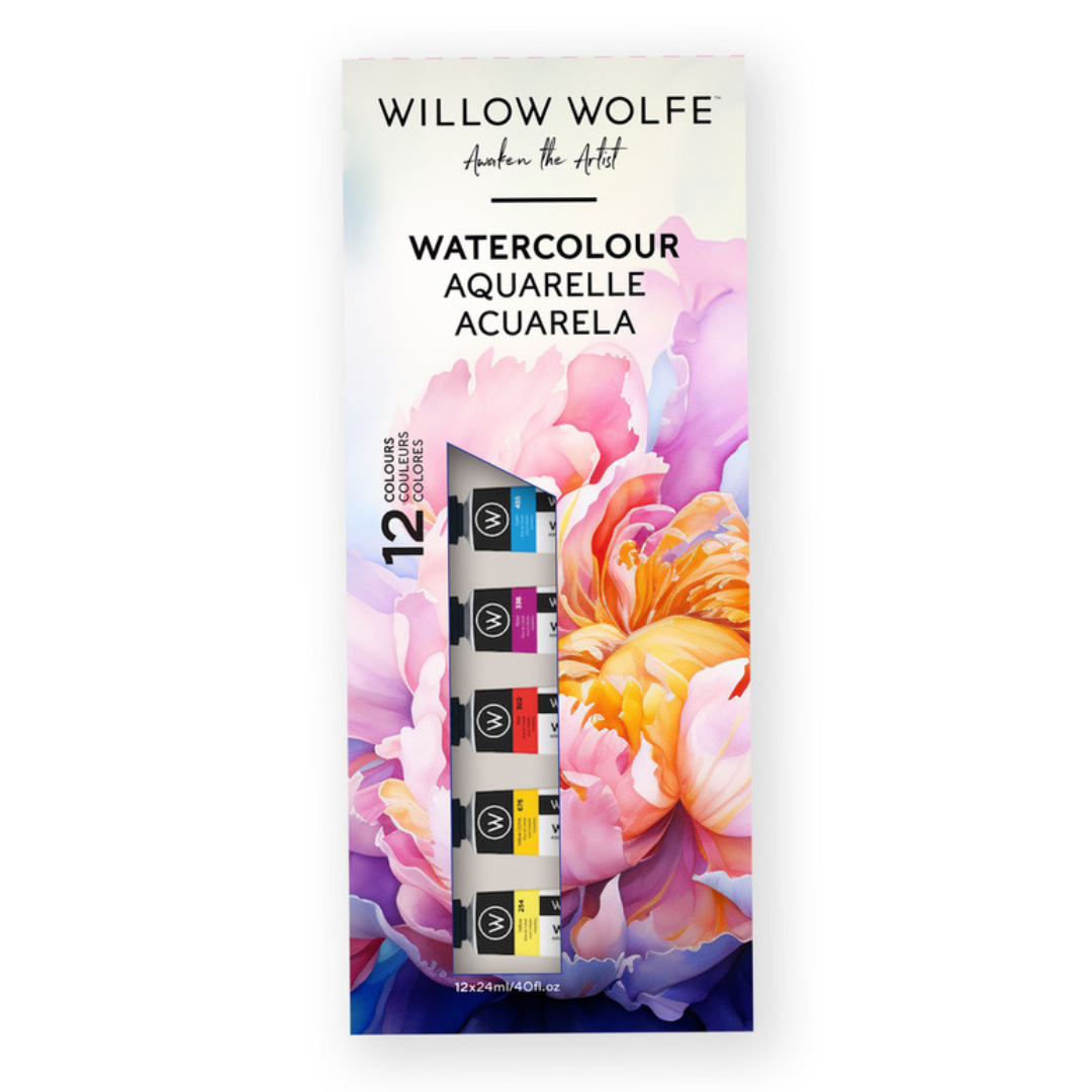 Essentials Watercolour Set by Willow Wolfe: 12 x 12ml Watercolours - Limited Edition