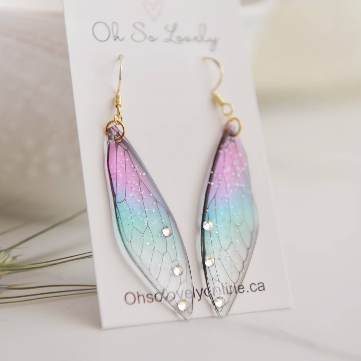 Sparkle Butterfly Wing Earrings