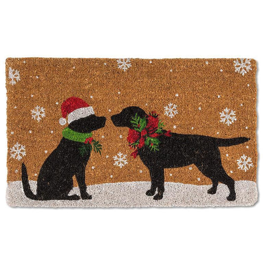 Christmas Pups Door Mat