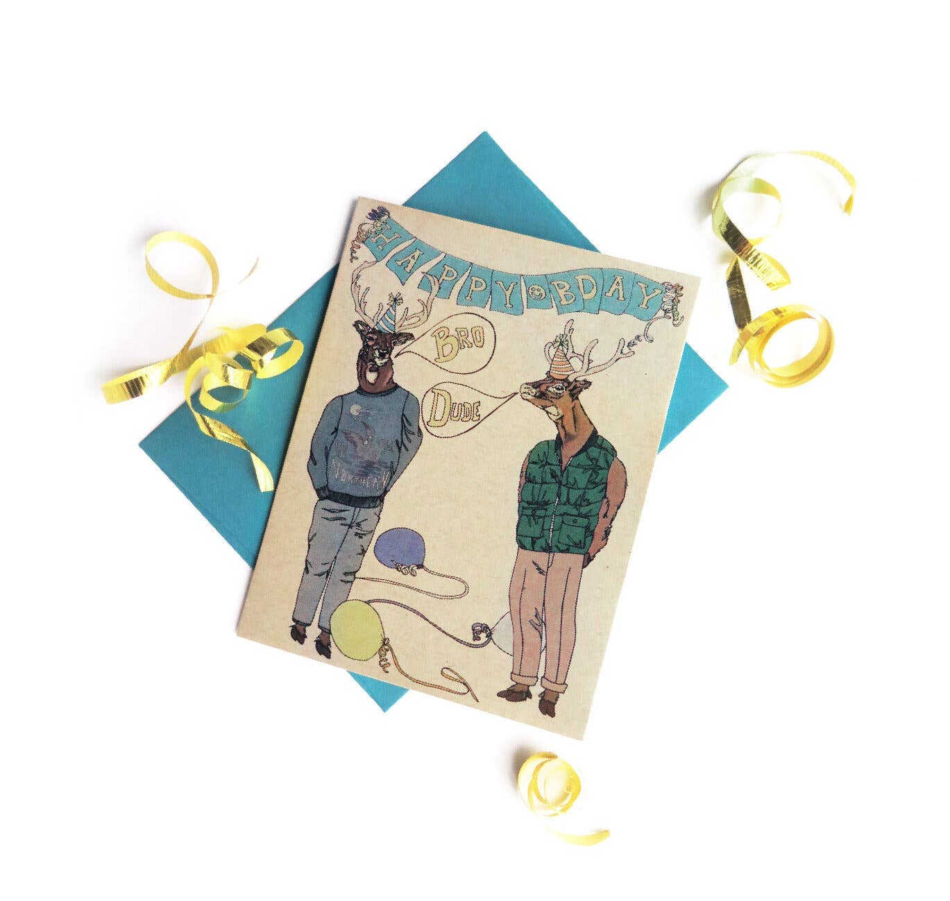 Hipster Deer B-Day Card