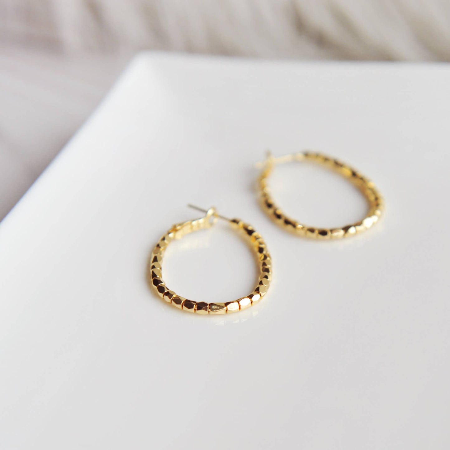RAYA, Beaded Hoop Earrings