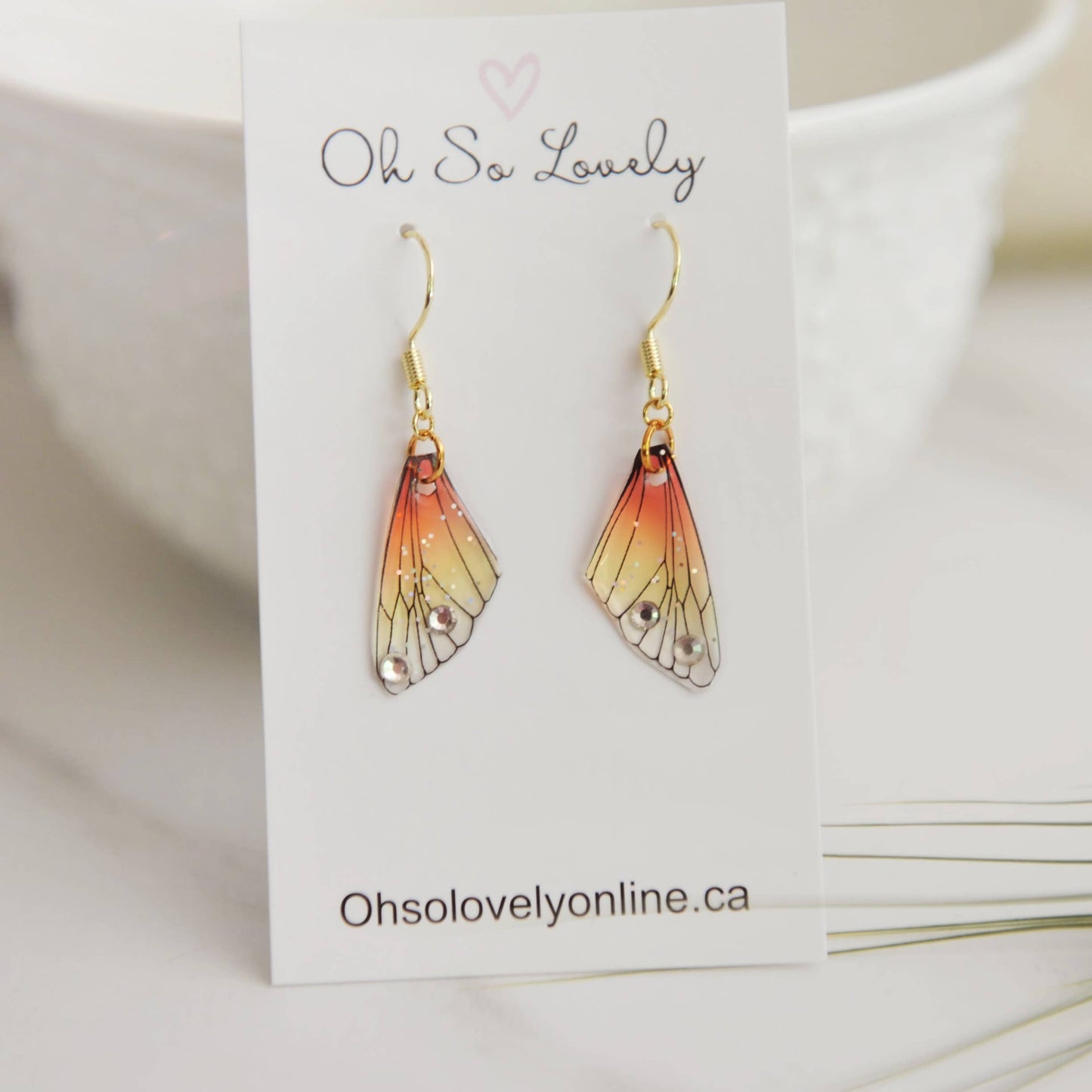 Sparkle Butterfly Wing Earrings