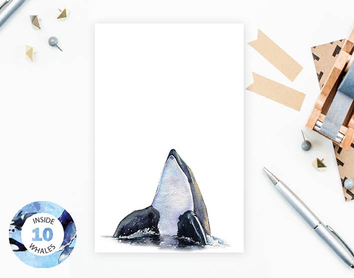 Notepad - 10 Whales Blank Pad