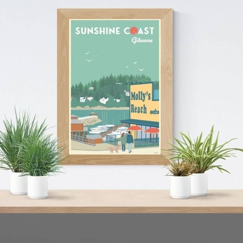 SUNSHINE COAST GIBSONS Travel poster