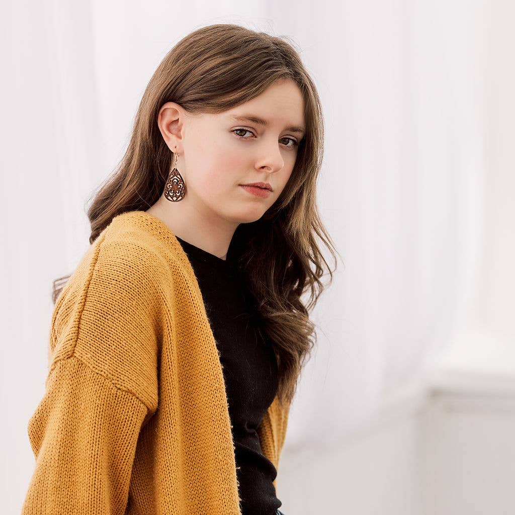 Hayfield Wooden Earring