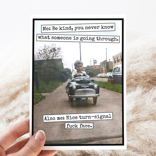 Funny Greeting Card. Be Kind, You Never Know What Someone...