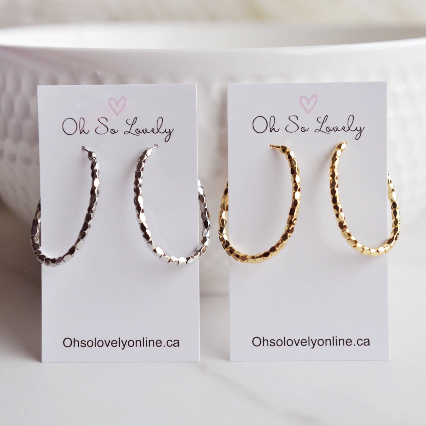 RAYA, Beaded Hoop Earrings