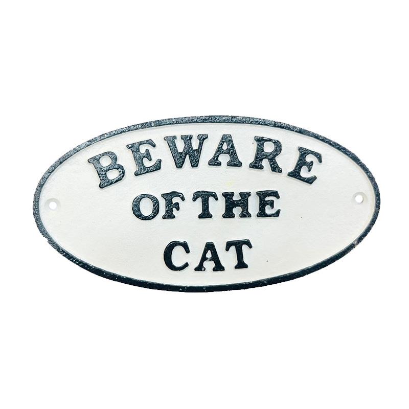 Beware of the Cat Cast Iron Sign