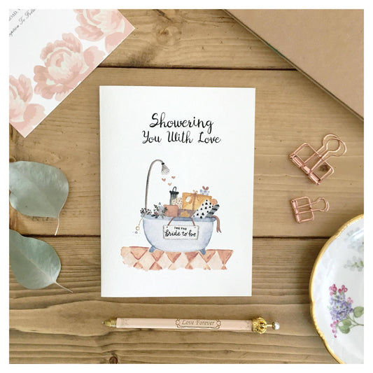 Showering You With Love Card - Bridal Shower Card
