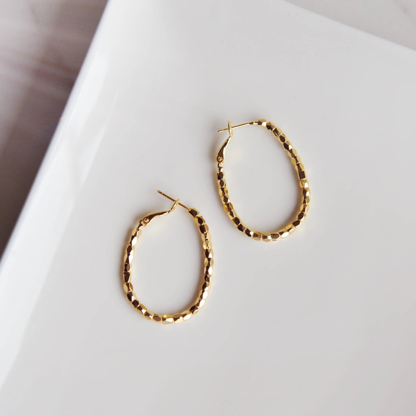 RAYA, Beaded Hoop Earrings