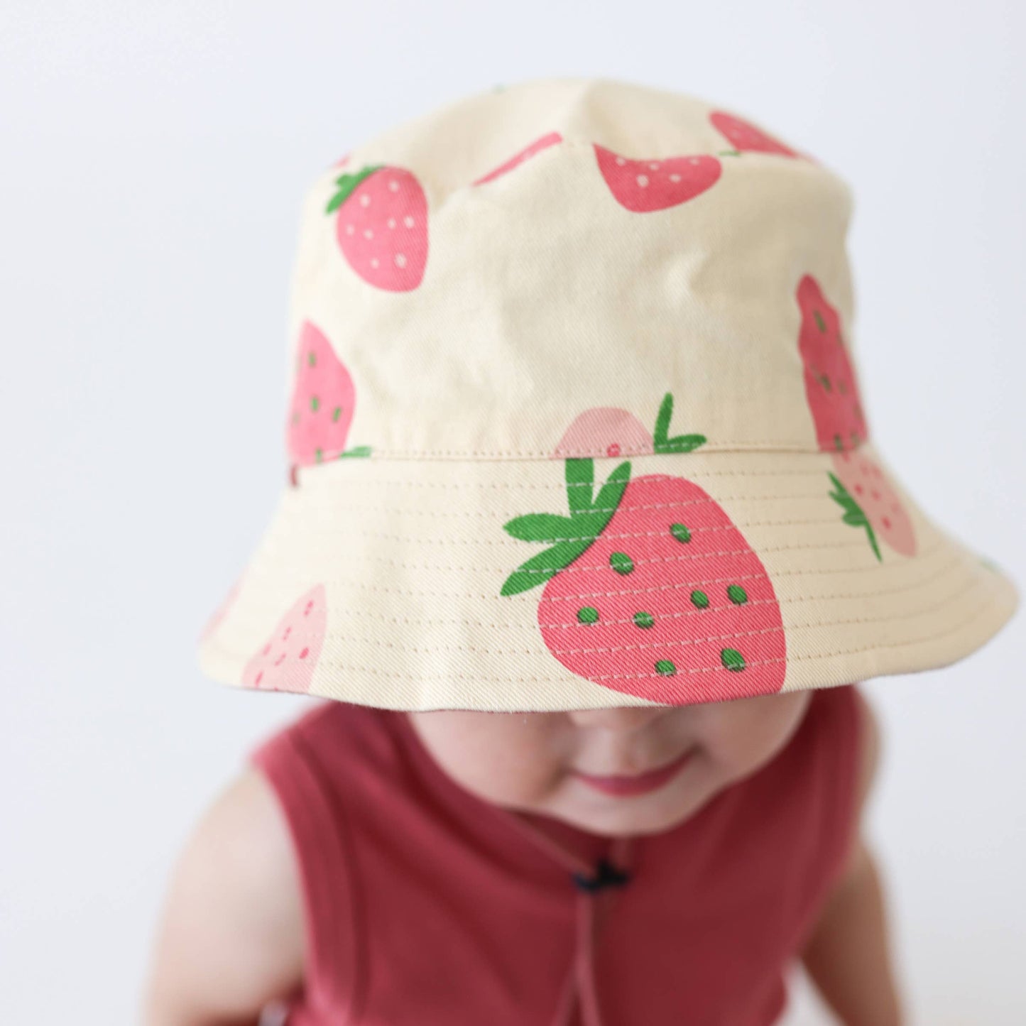 Reversible Organic Cotton Bucket Hats: Medium (12-24 Months) / Pineapples and Honey