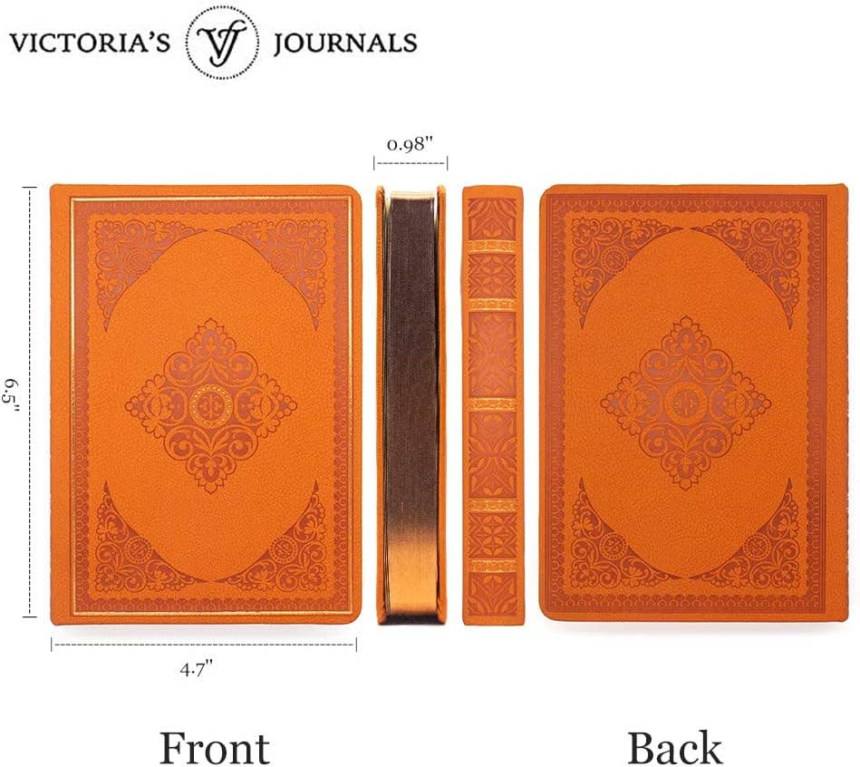 Vintage Classic Style Diary Notebook Vegan Leather (Apricot)