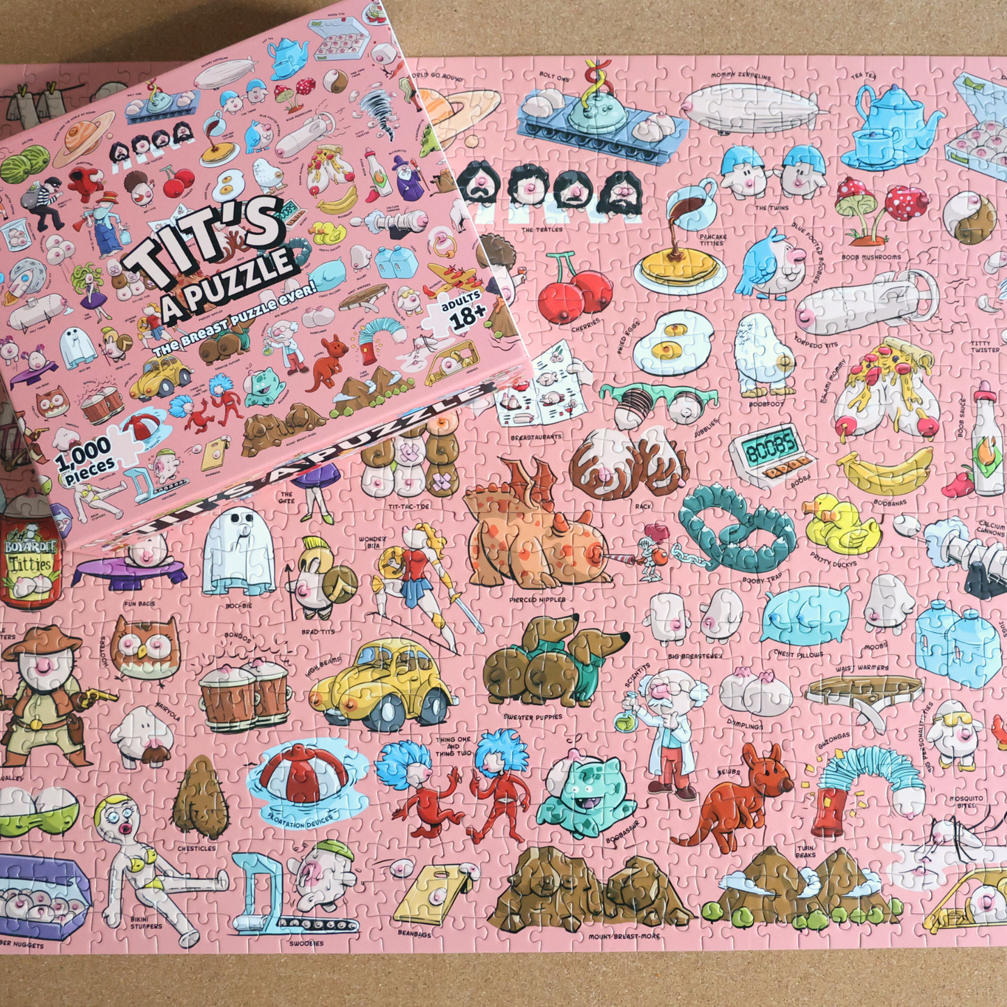Tit's A Puzzle - Funny Boob Themed 1000 Piece Jigsaw Puzzle
