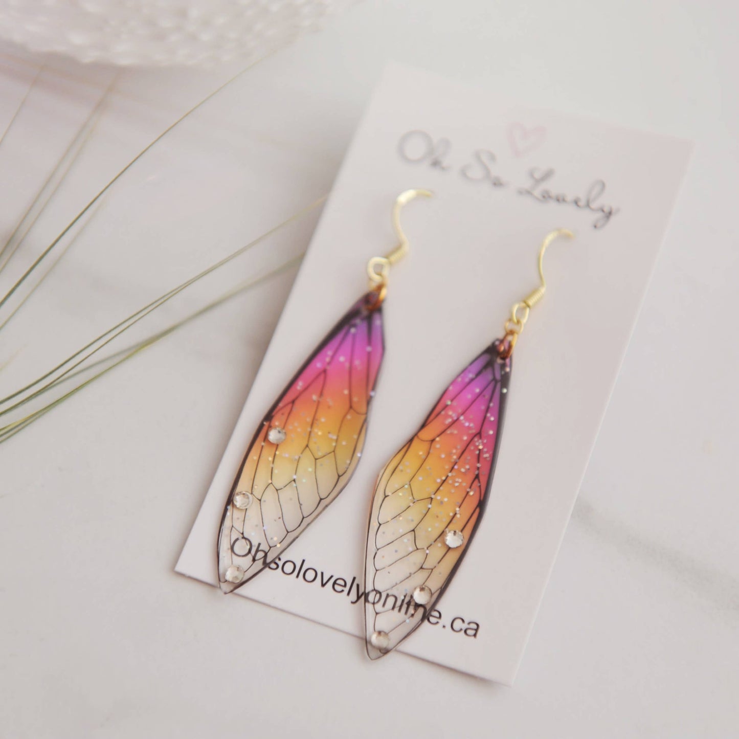 Sparkle Butterfly Wing Earrings
