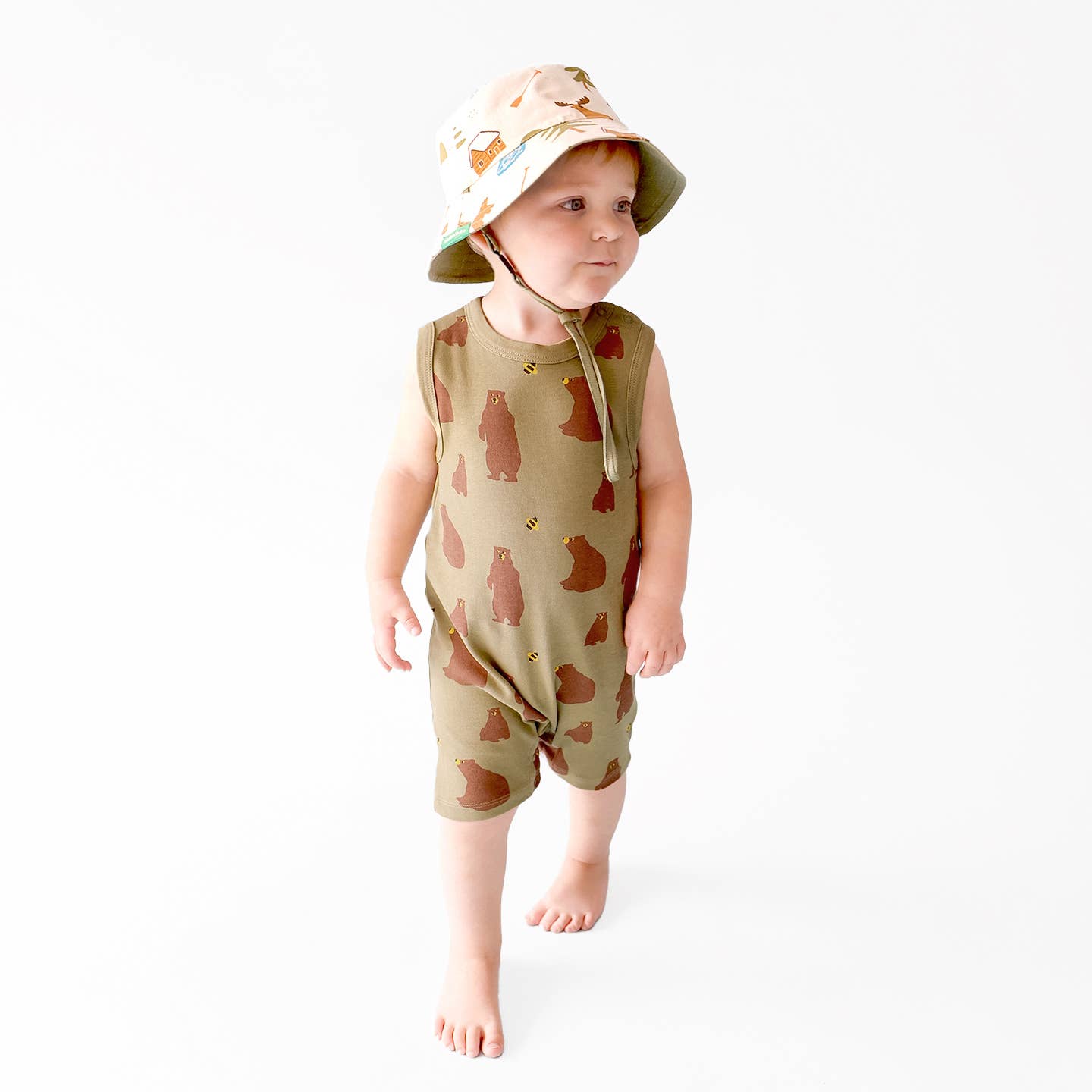 Tank Rompers - Signature Prints: Palm Leaves / 12-18 Months