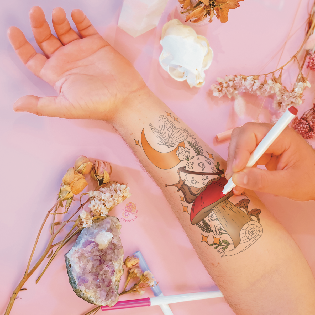 Snail Garden Temporary Tattoo