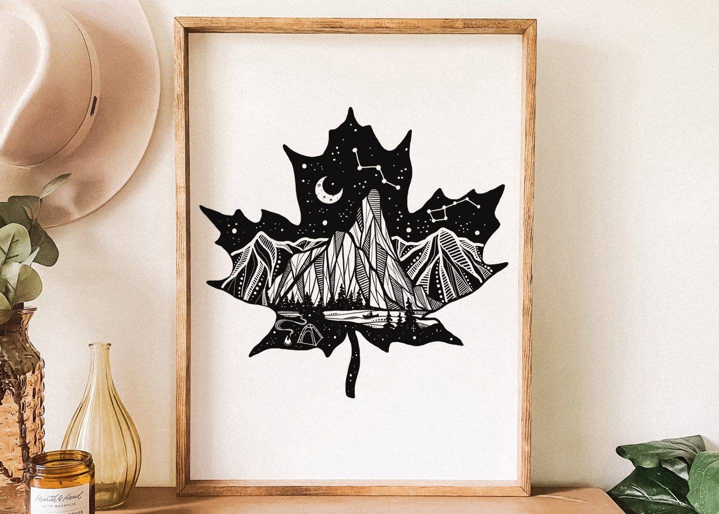 Maple Leaf Dark Print