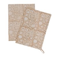 Clementine Block Print Tea Towels set of 2
