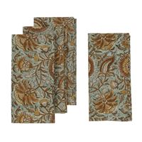 Dahlia Block Print Napkins/4