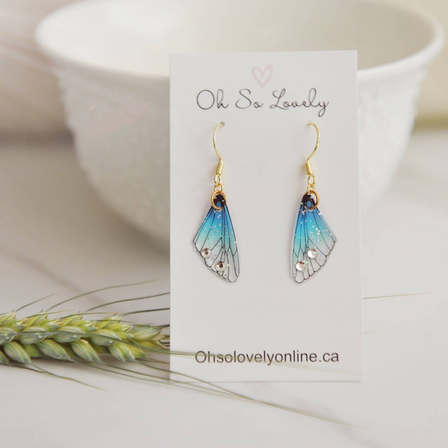 Sparkle Butterfly Wing Earrings