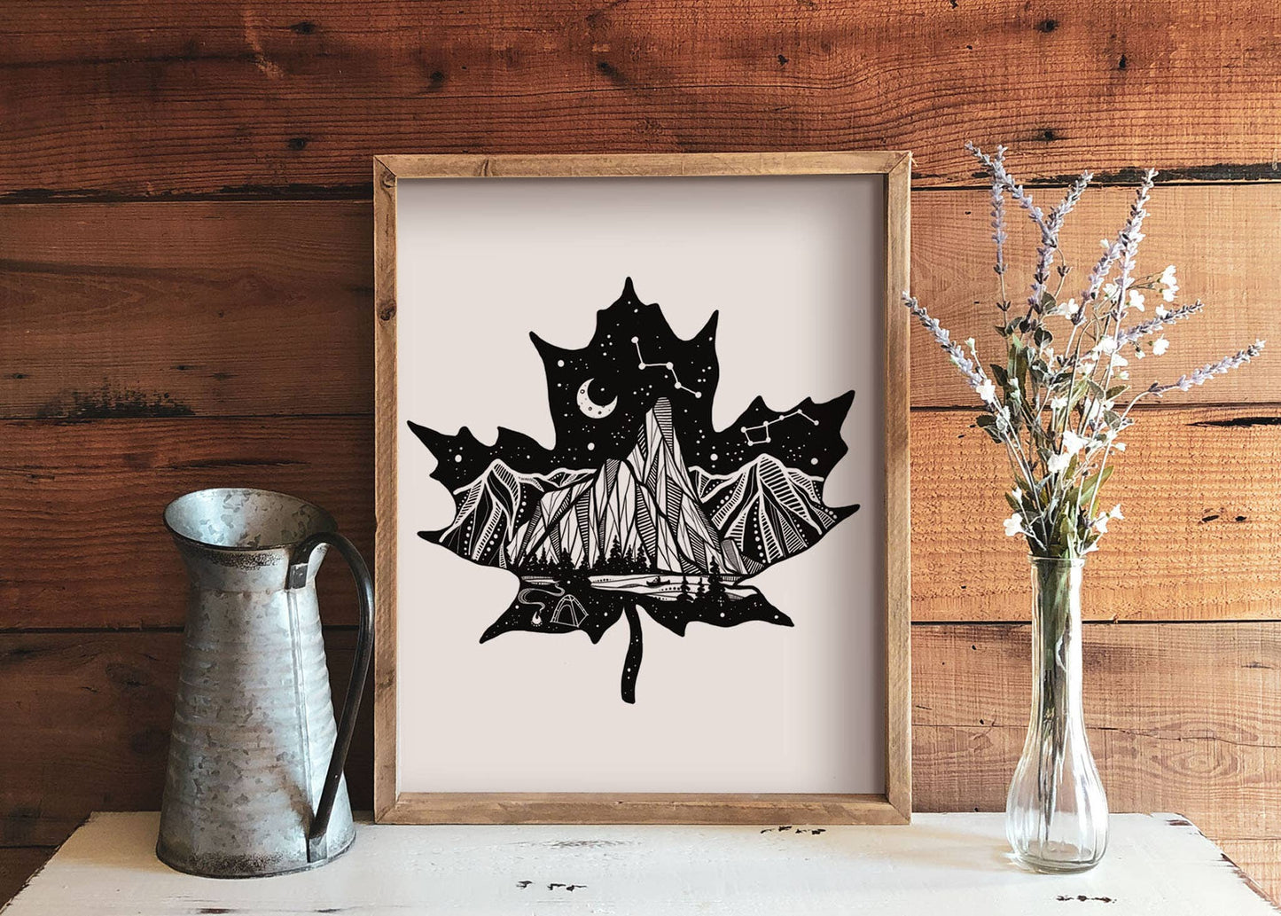 Maple Leaf Dark Print