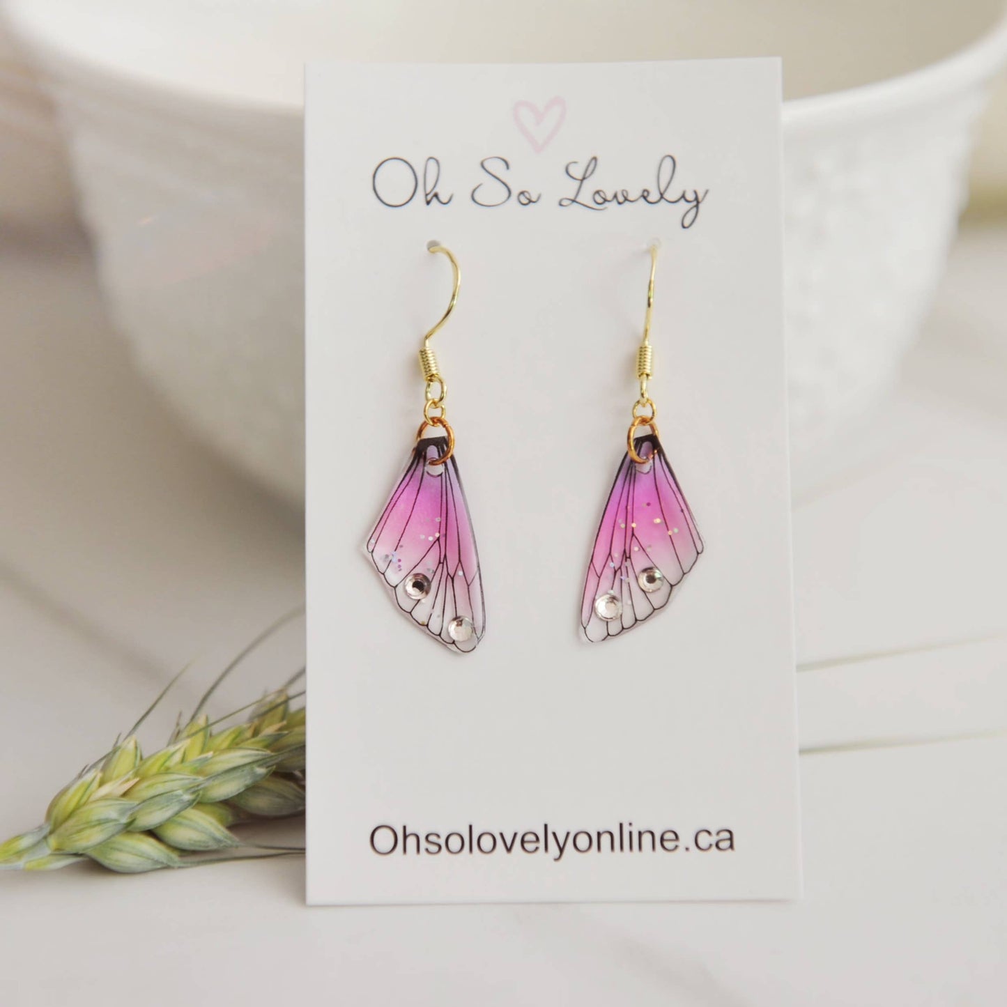Sparkle Butterfly Wing Earrings