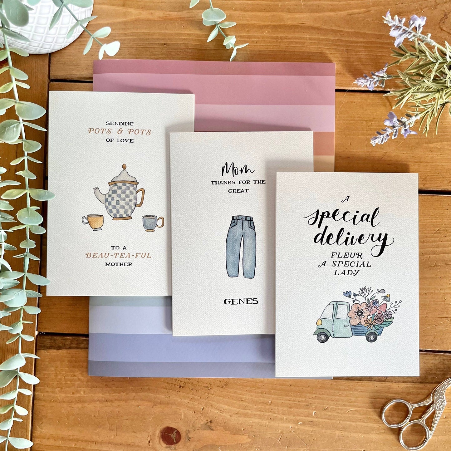 Mom – “A Special Delivery Fleur A Special Lady” Flower Card