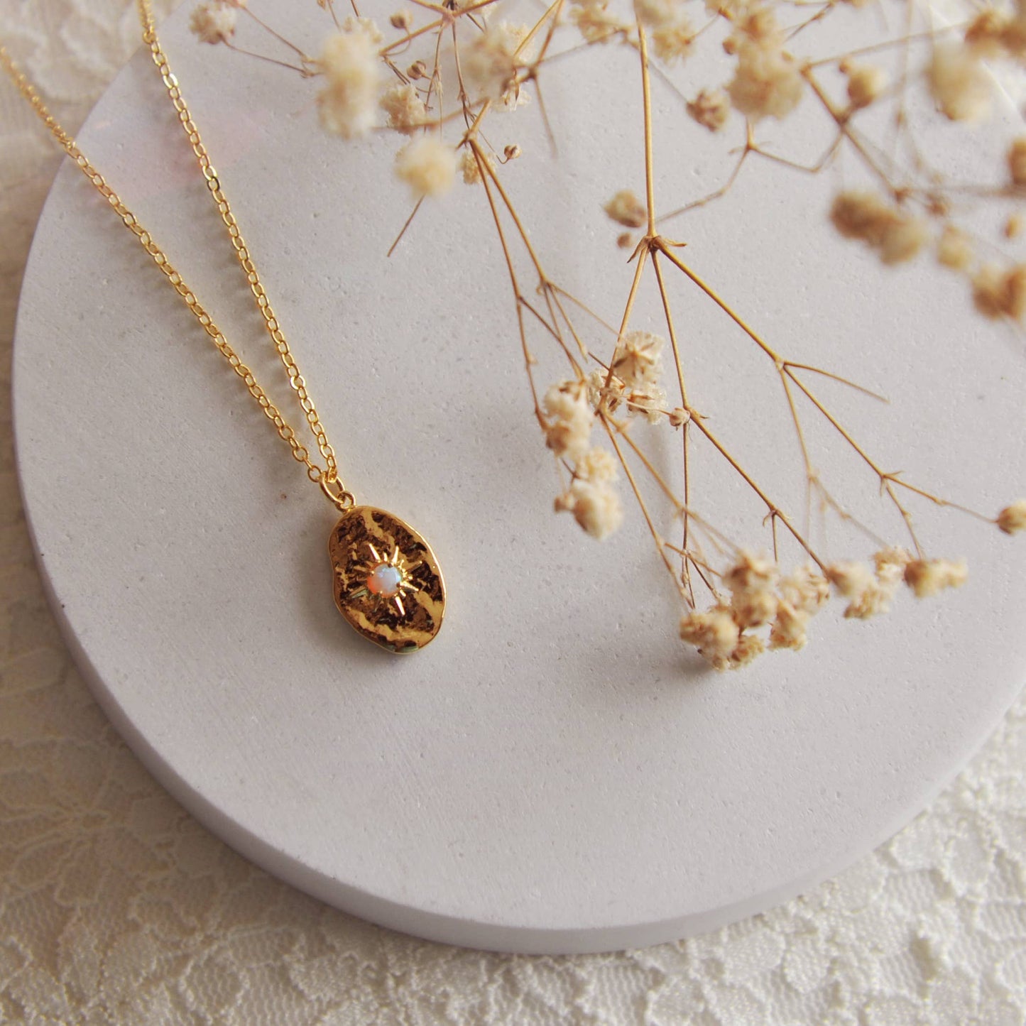 Nova vintage opal star necklace