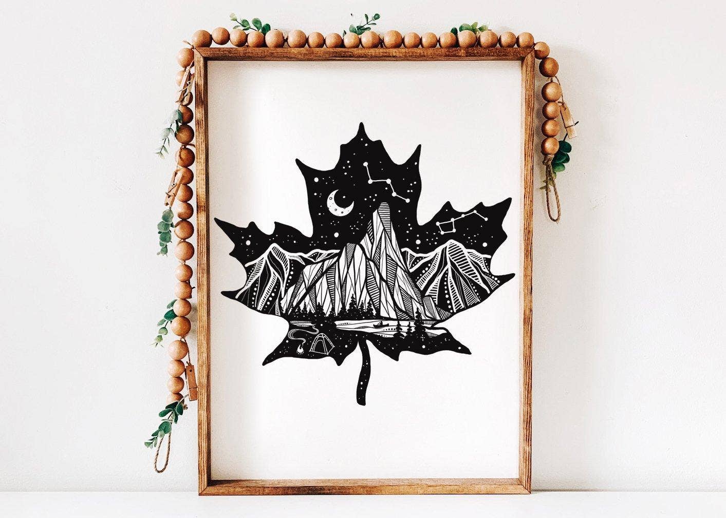 Maple Leaf Dark Print