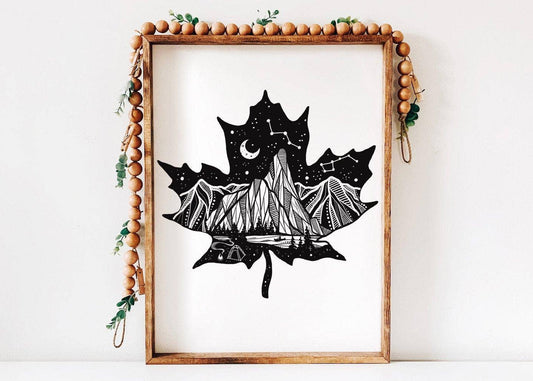 Maple Leaf Dark Print