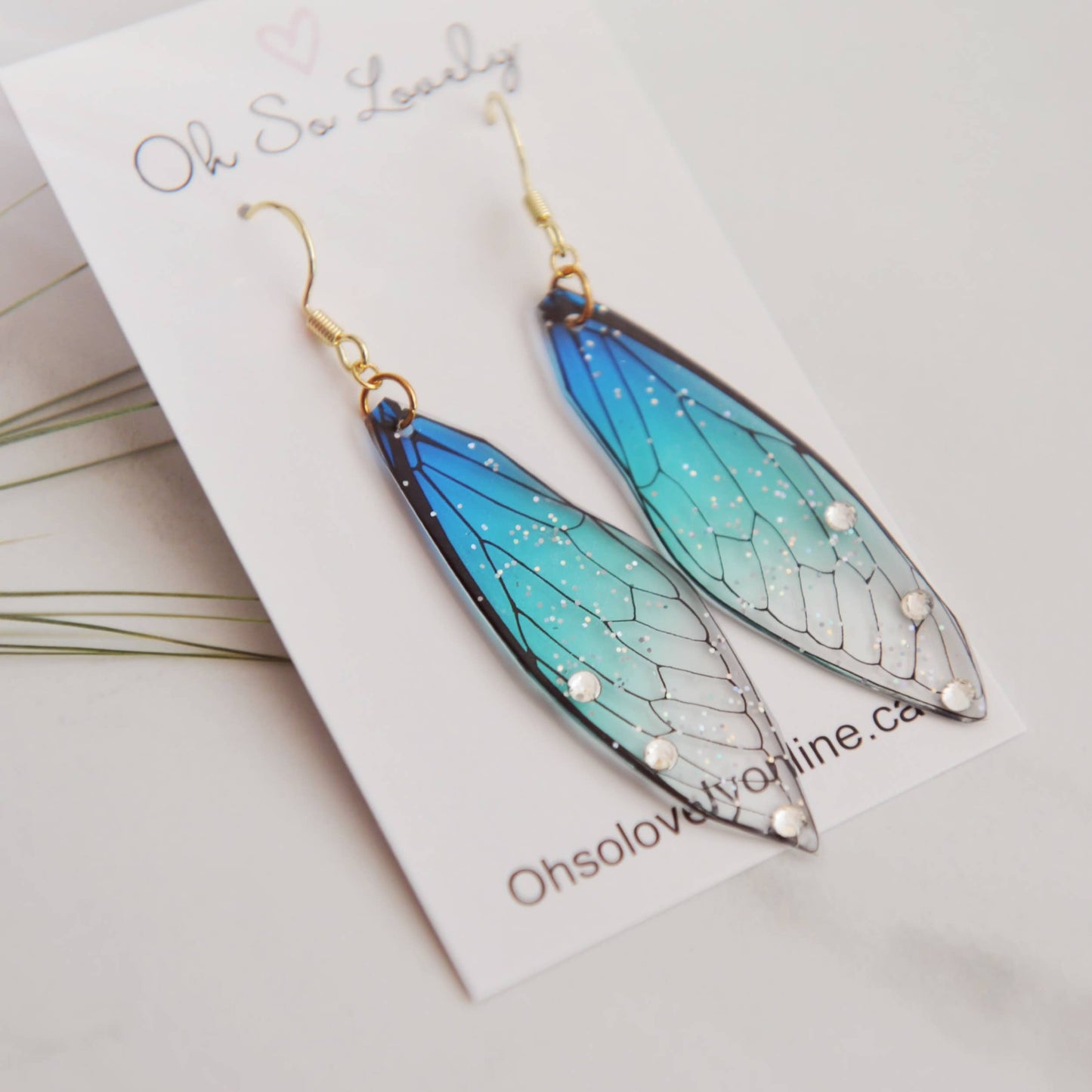 Sparkle Butterfly Wing Earrings