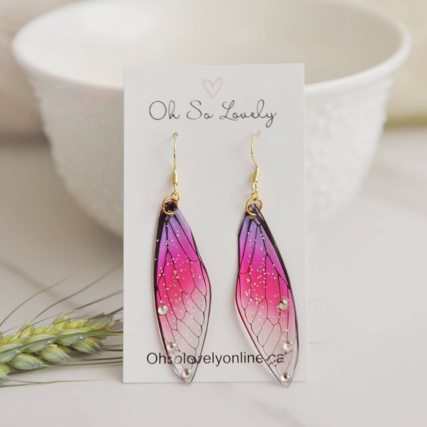 Sparkle Butterfly Wing Earrings