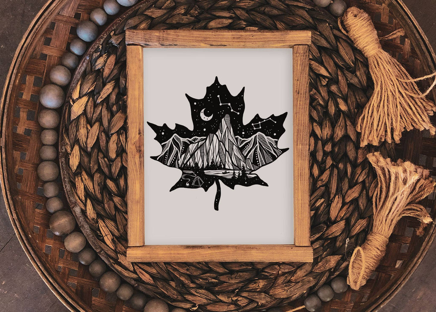 Maple Leaf Dark Print
