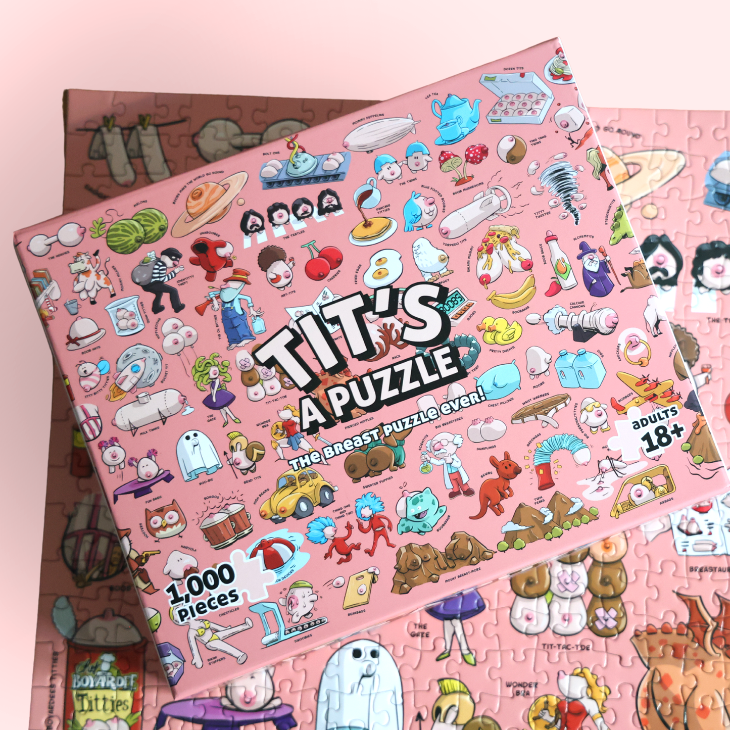 Tit's A Puzzle - Funny Boob Themed 1000 Piece Jigsaw Puzzle