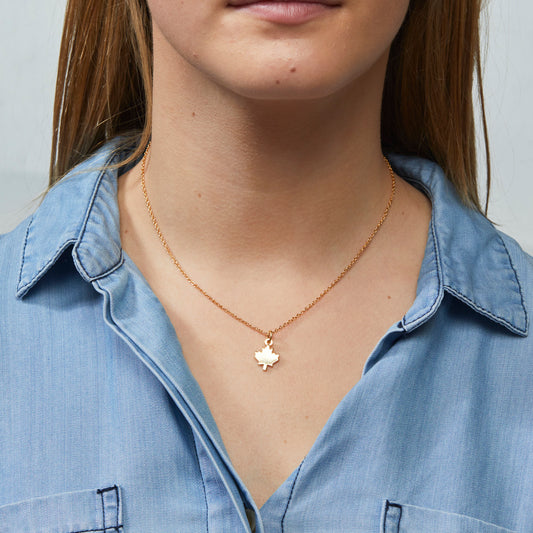 Maple Leaf Pendent Necklace- GOLD or SILVER