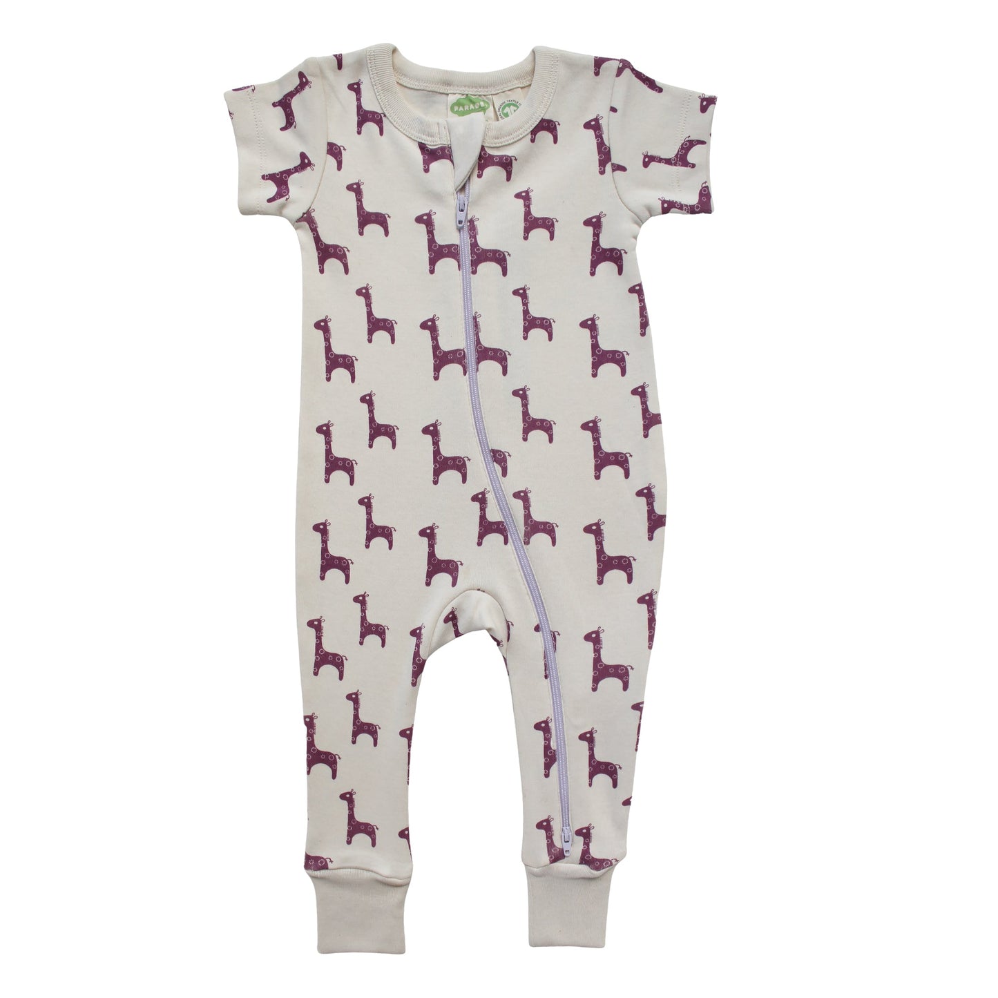 Baby 2 way zip Romper - Giraffes - Parade