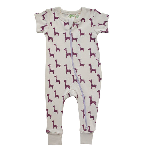Baby 2 way zip Romper - Giraffes - Parade