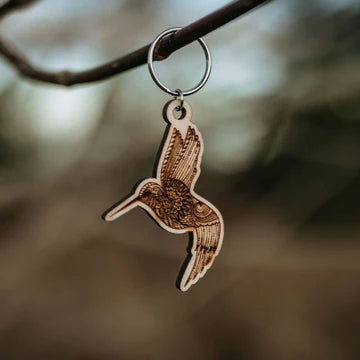 Wood Carved West Coast Key Chain