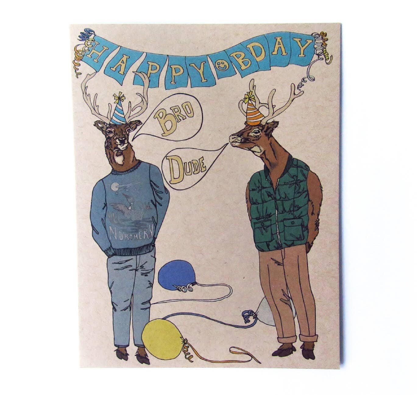 Hipster Deer B-Day Card