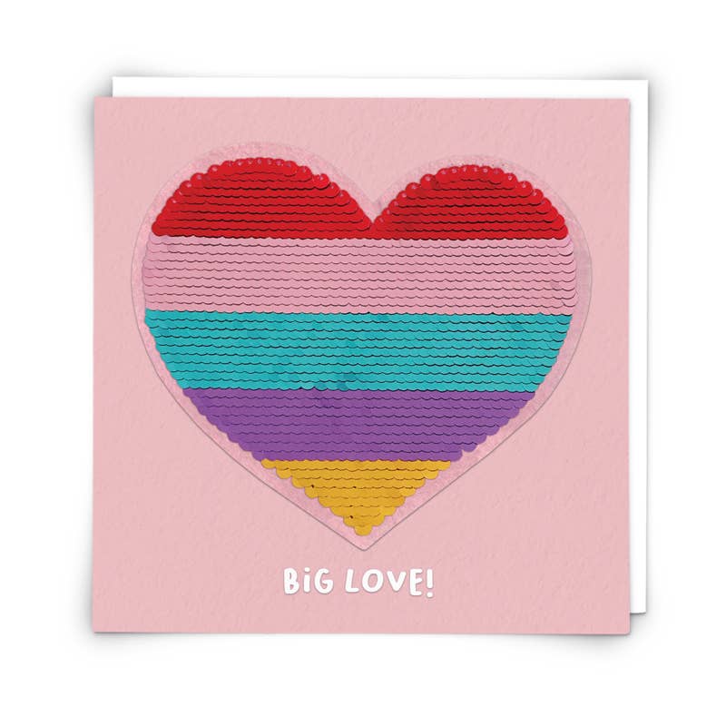 Heart Card With Reusable Reversible Sequin Patch