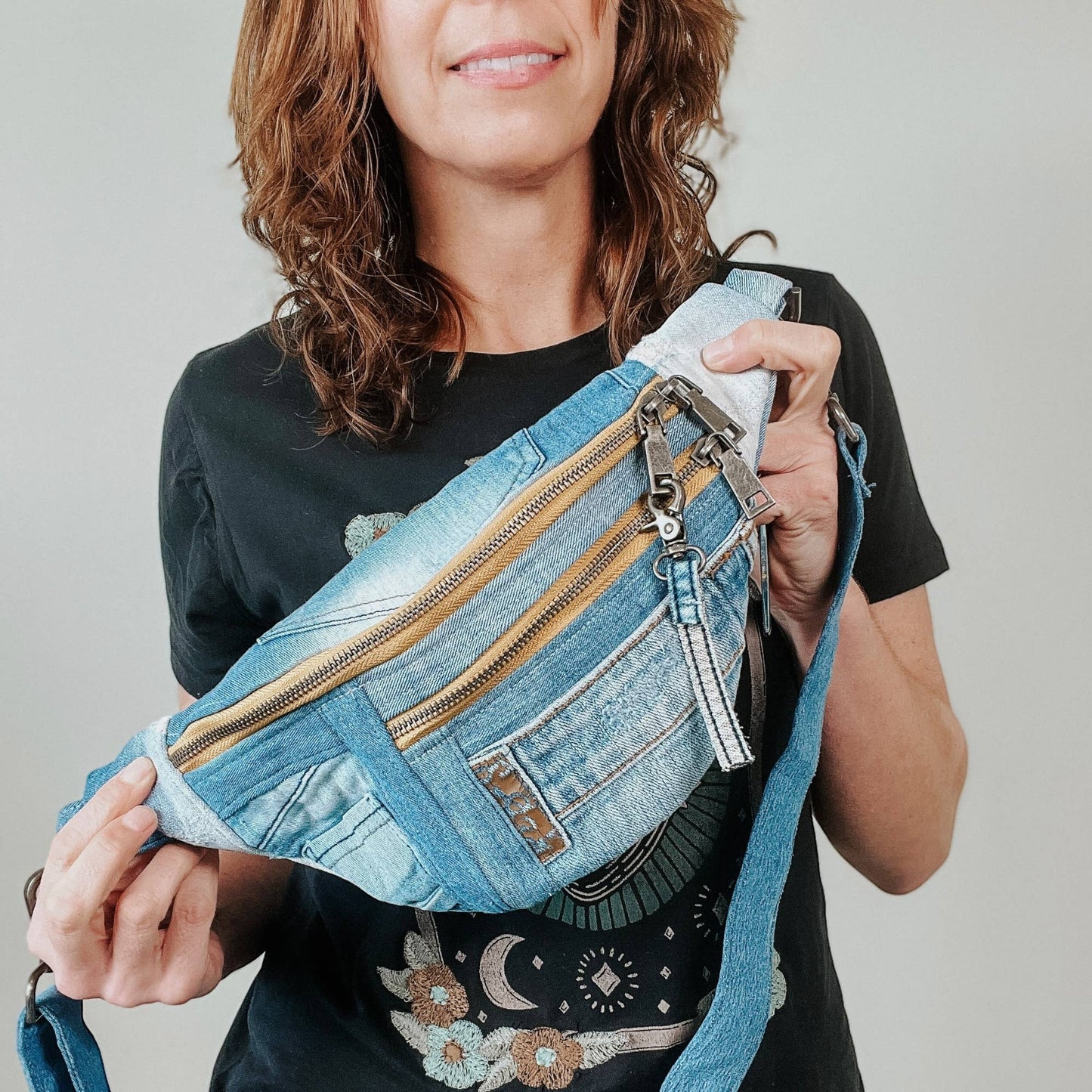 Denim Bag Crossbody Bag Upcycled Denim Sling Bag Recycled