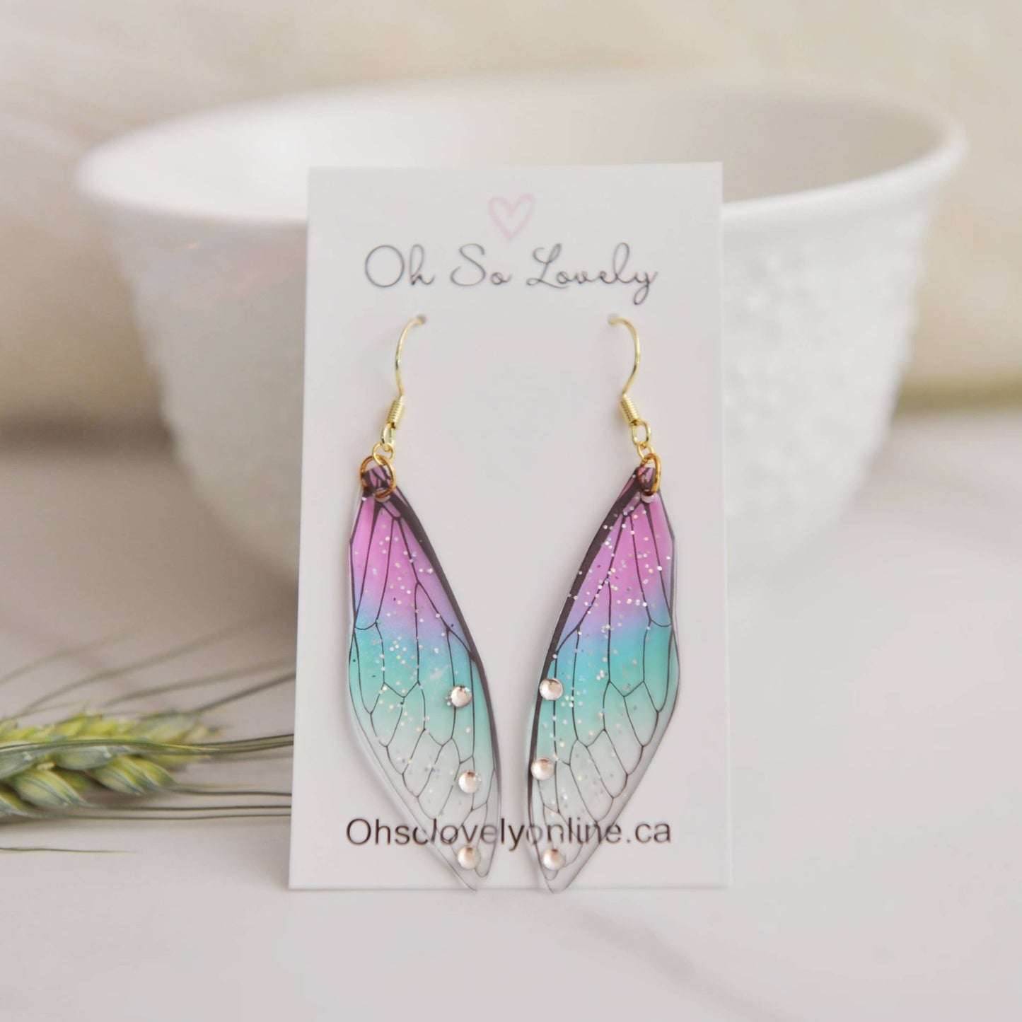 Sparkle Butterfly Wing Earrings